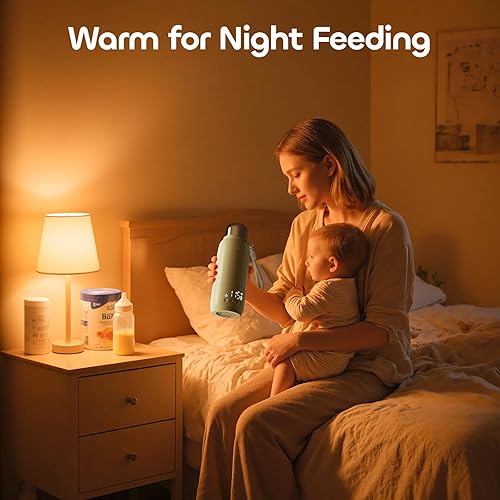 Miniatura 8 de QIBOX Calentador de biberones portátil para viajes, calentamiento rápido de leche materna y fórmula de 36 W, carga rápida de 36 W, gran capacidad