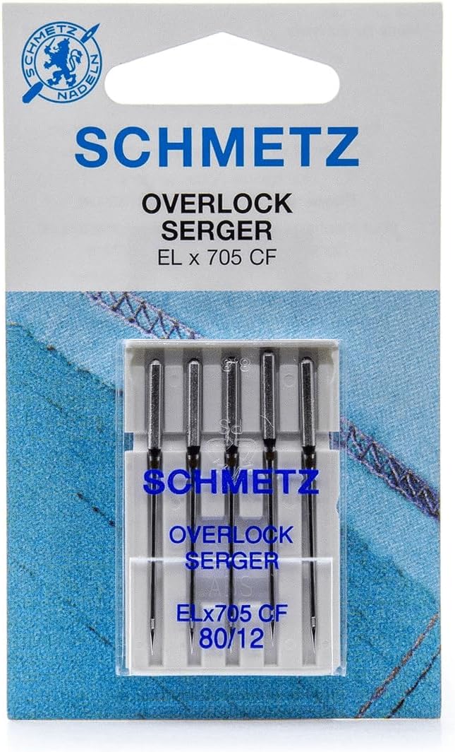 Schmetz Sewing Machine Needles: Overlock Jersey: 80(12): 5 Pieces