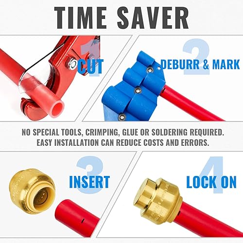 Miniatura 6 de SUNGATOR Tapa de 12 pulgada, tapa de empuje de 12 pulgada, tope de extremo de accesorios de plomería de latón sin plomo, taponado de tubería PEX,