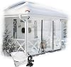 Outdoor Clear Tarpaulin Curtain PVC Waterproof Side Panels Transparent Tarpaulin with Zipper Door, for Pergola, Porch, Gazebo2.2x2.5m7.2x8.2ft