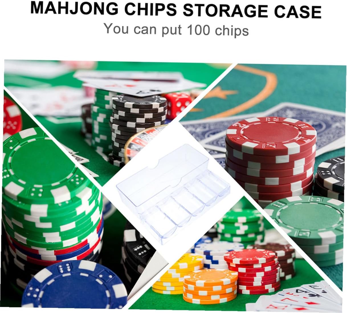 VANZACK 2pcs Poker Chips Rack Organizer Poker Chips Tray Flat Base Storage Case Boys and Girls Storage Organizer