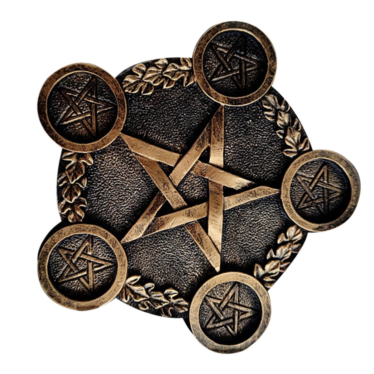 Bougeoir pentacle en laiton compact pour bougie de rituel et décoration de table de maison