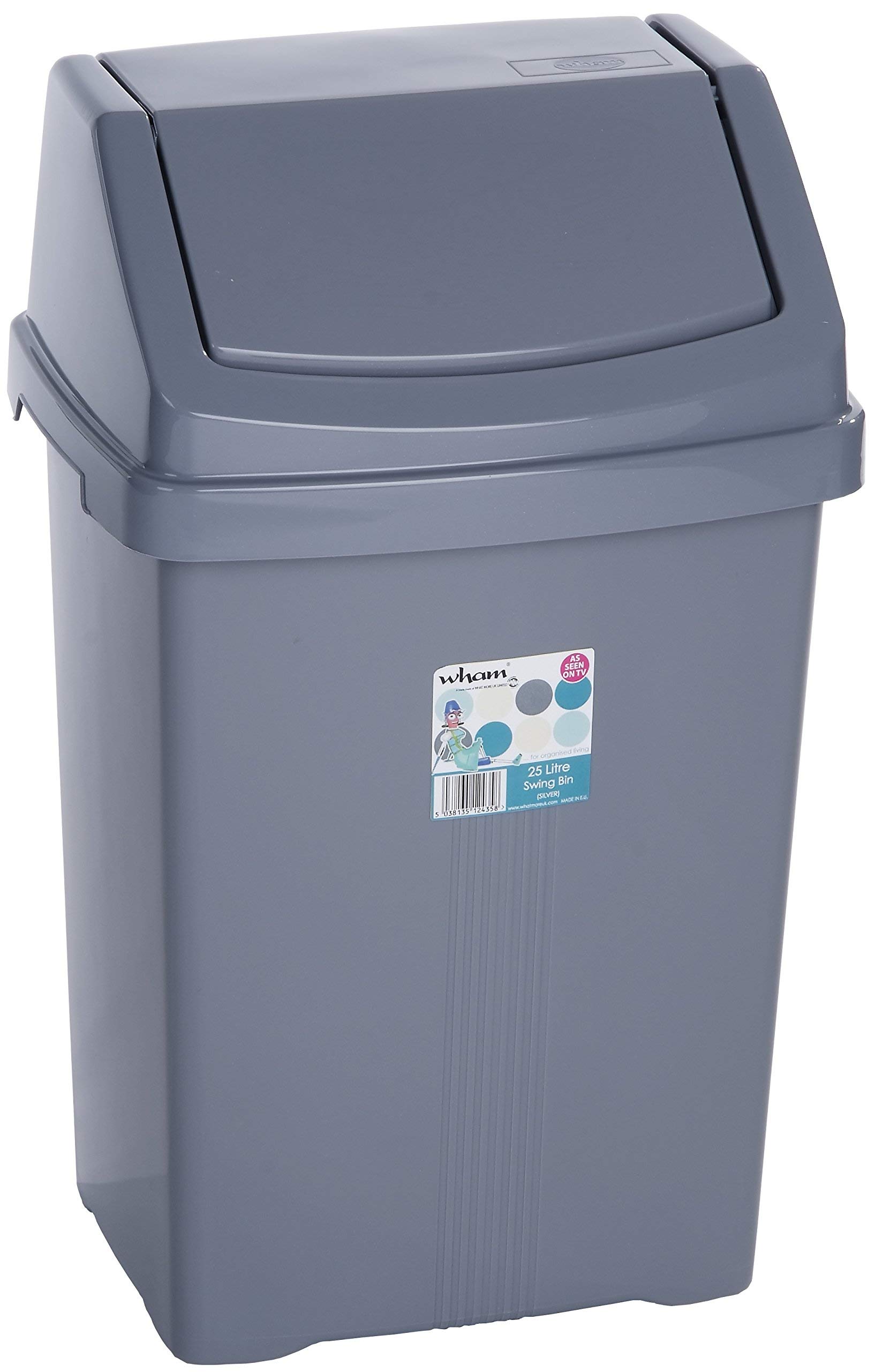 Wham Swing 11750 Bin with Swing Lid 25 Litres Grey