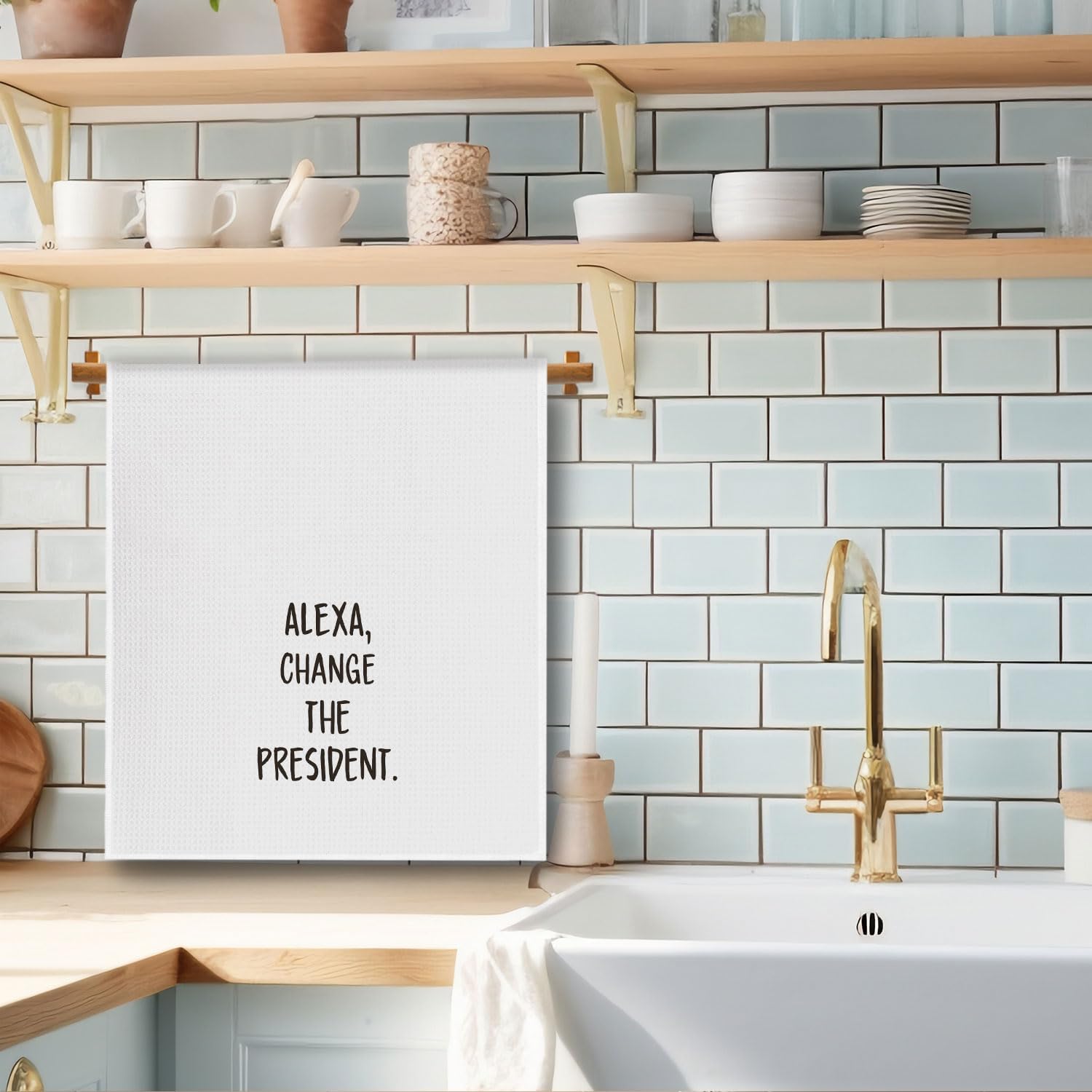 Funny Political Gifts Kitchen Towels, Political Gag Gifts Dish Tea Towels for Kitchen, Sarcastic Decorative Hand Towel for Bathroom, 16x24 Inch - Image 2