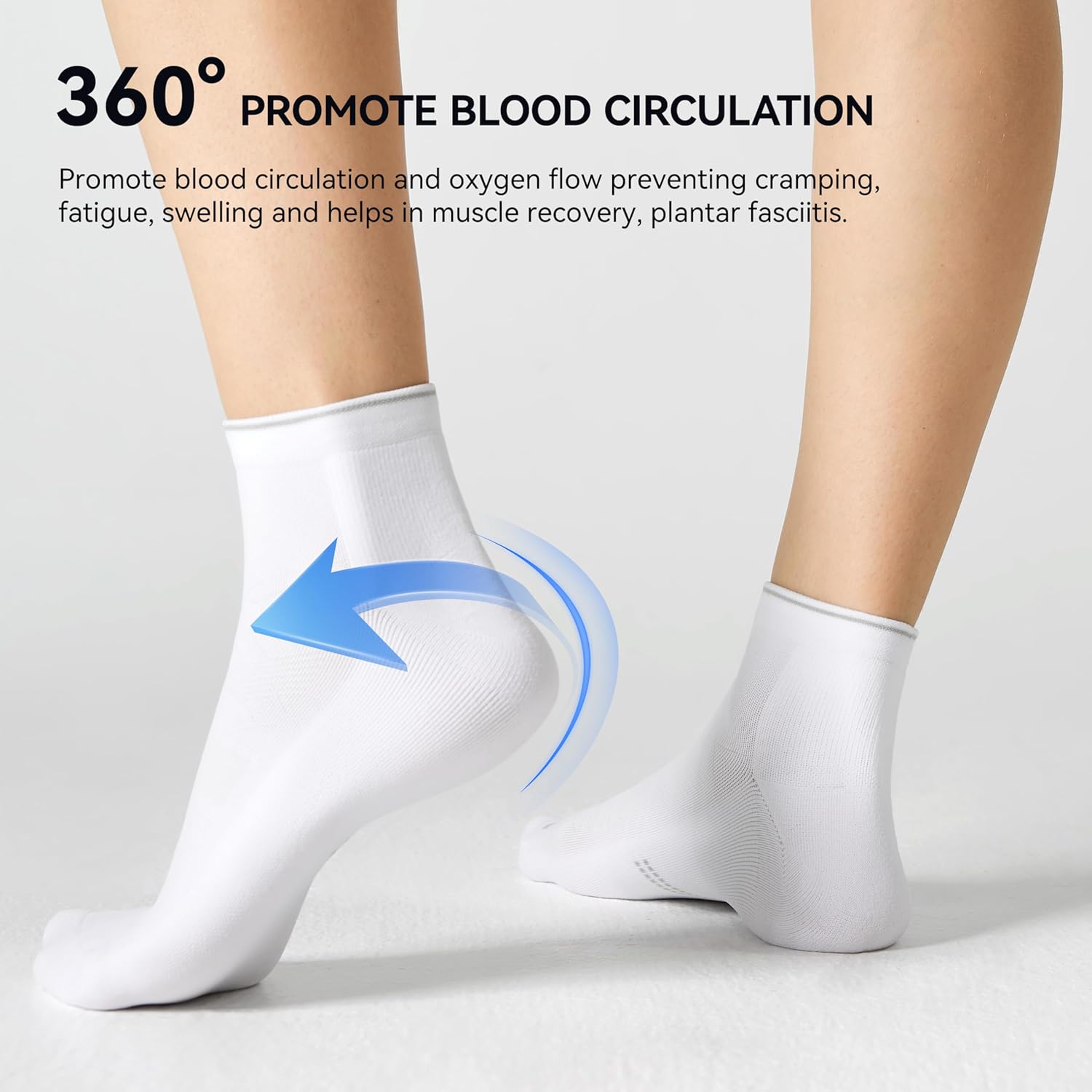 CS CELERSPORT 2/5 Pairs Ankle Compression Socks for Men and Women Running Athletic Socks - Image 5