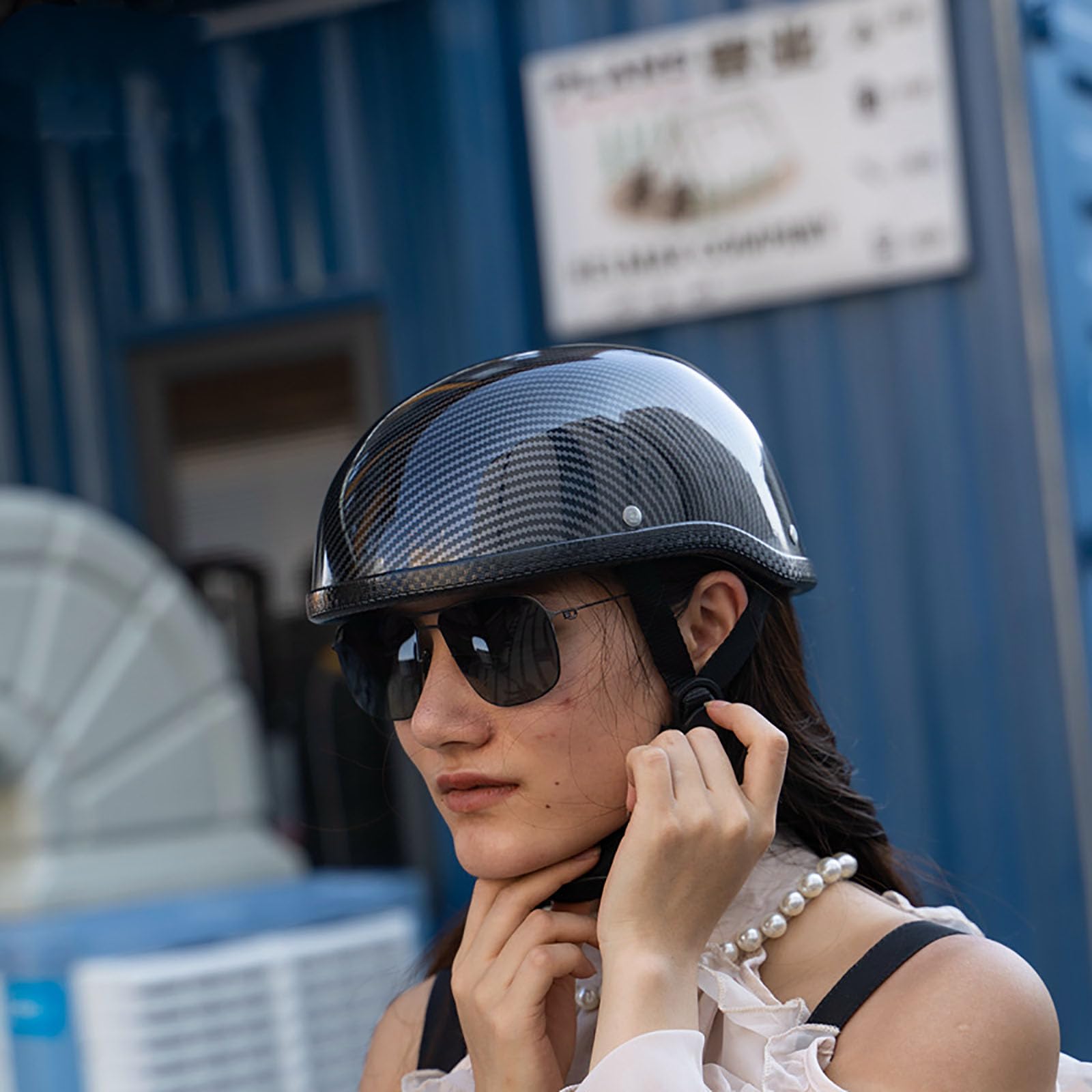 Amazon | 装飾ダックテールヘルメット白フリーサイズ 半ヘル 半帽 半 
