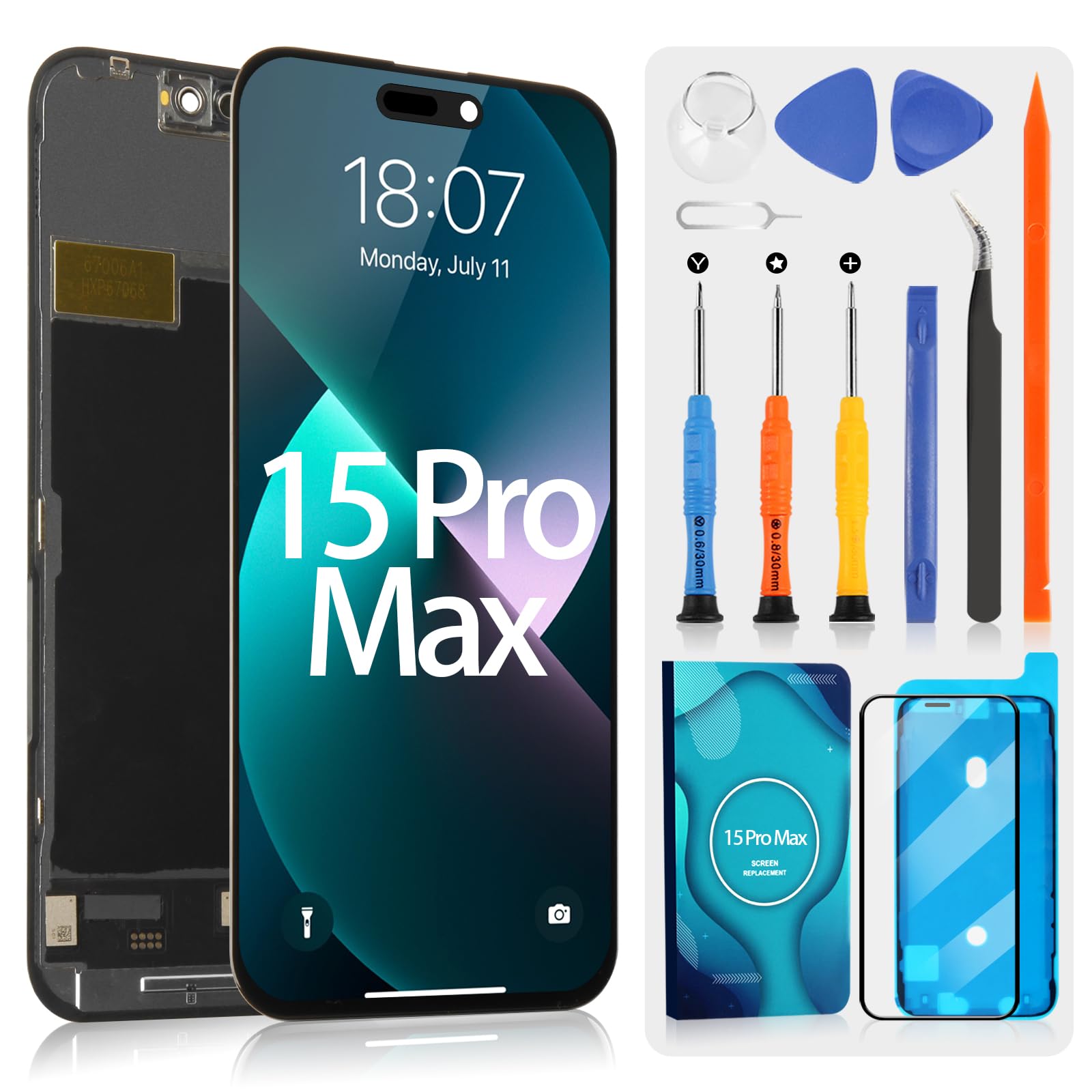 Écran de Rechange Digitalizer 3D Touch pour iPhone 15 Pro Max Noir - 8
