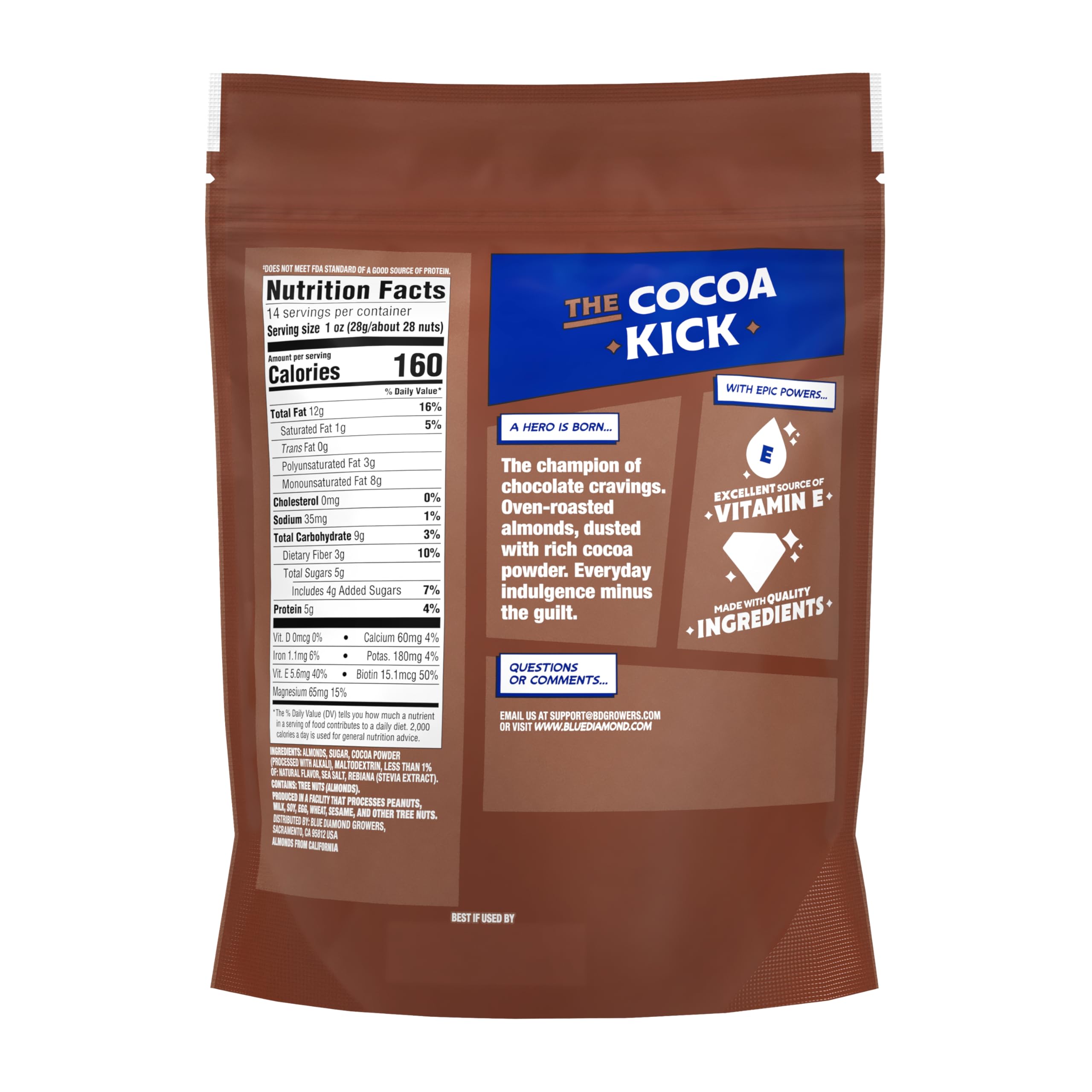 Blue Diamond Almonds Oven Roasted Cocoa Dusted Almonds 14 Ounce product thumbnail 3