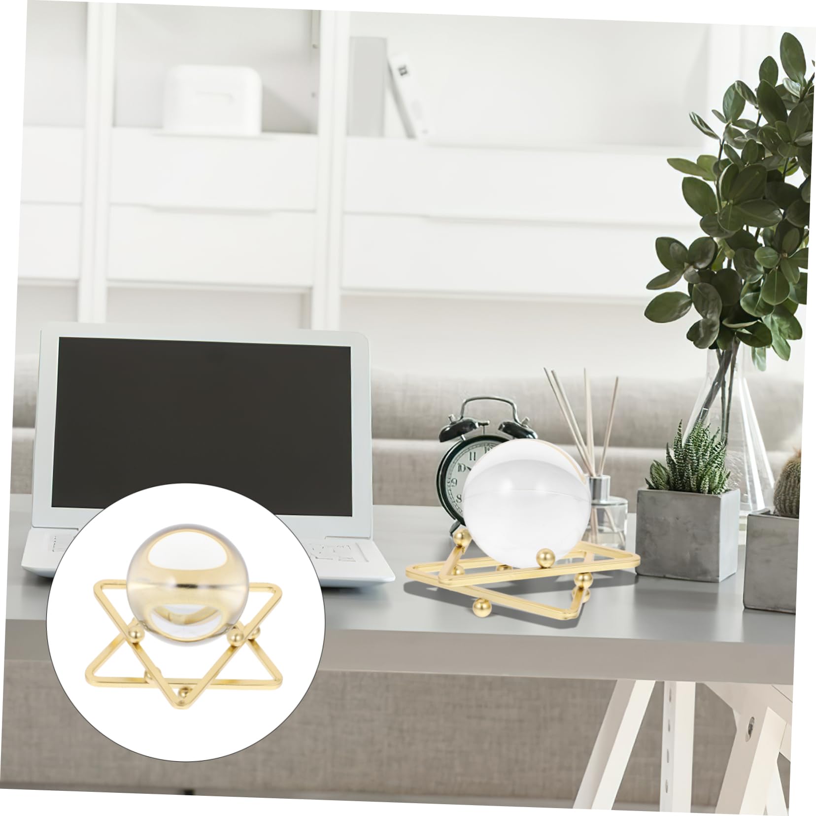 2 Supports Pour Boule De Cristal - Base En Fer, Diamètre Intérieur 4 Cm, Décoration élégante Pour Maison Et Bureau