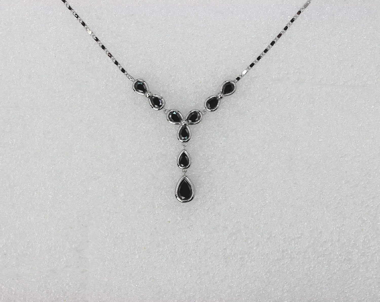 Faship Gorgeous CZ Crystal Floral Necklace Earrings Set - Image 3