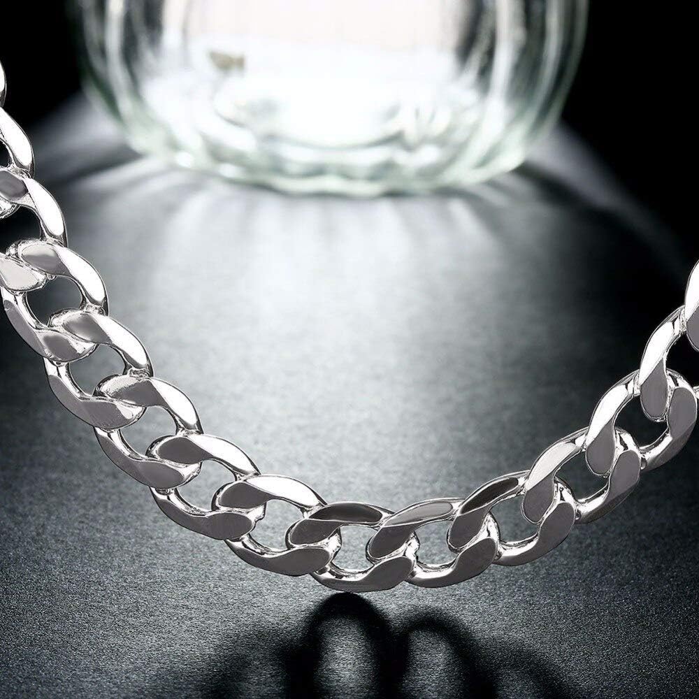 925 Sterling Silber Panzerkette Statement-Halskette 12 mm 20 Zoll Modischer Sterling-Silber-Schmuck