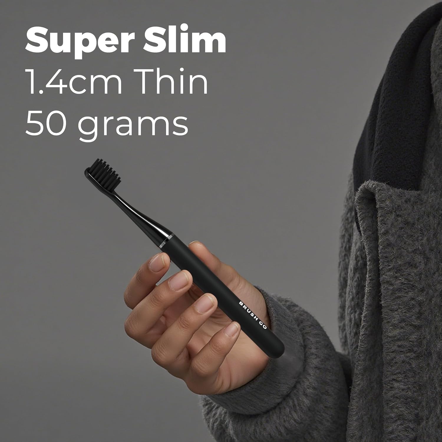 MIPOW Slim Pro i4 Electric Toothbrush Rechargeable Smart Ultra Sonic 3 Modes Magnetic Travel Case &Ceramic Dock, 60Day Long Battery Soft Bristles 2Heads IPX7 Waterproof,Color-(Black) - Image 3