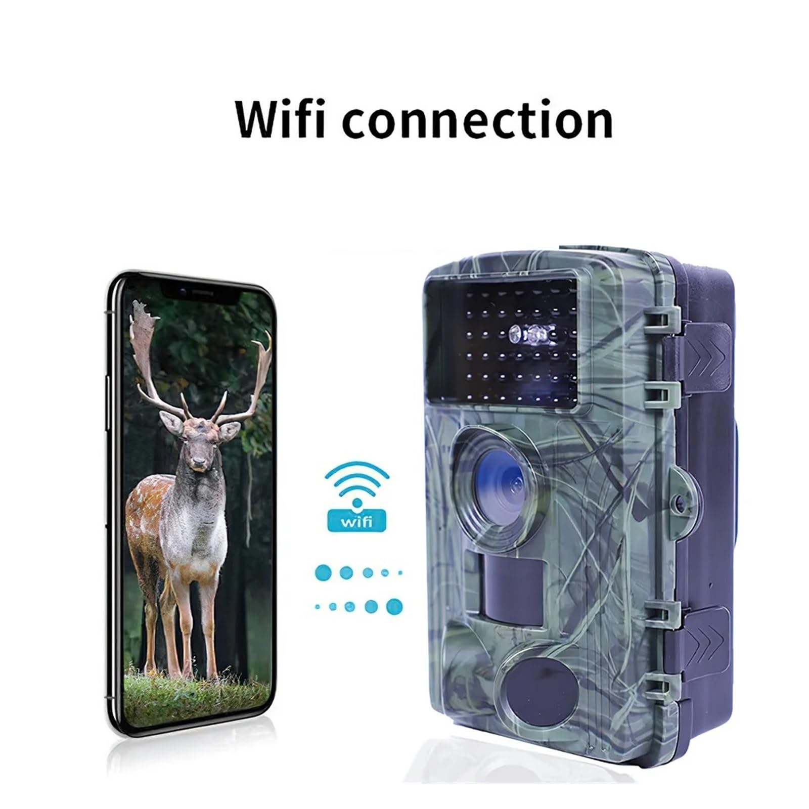 60MP WIFI Zewnętrzna Kamera Obserwacyjna Myśliwska PR1600 4K Dzikiej Przyrody Utwór Aktywowany Ruchem Noktowizor Na Podczerwień Wodoodporna Fotopułapka WyraźNe Obrazy I Filmy(PR1600 Add 64GB)