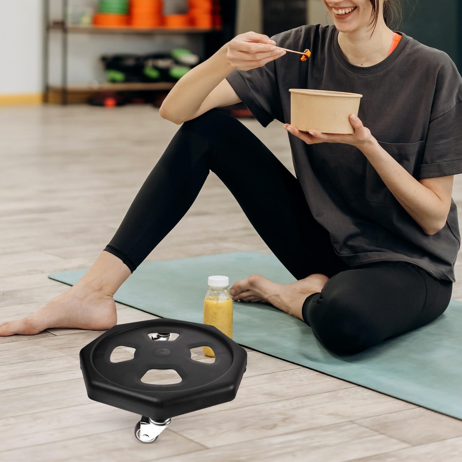 FOMIYES Discos Deslizantes para Ejercicio, Disco de Entrenamiento Abdominal, PP, Negro, con Cojín para Rodillas, para Ejercicios Abdominales en Casa Color Aleatorio