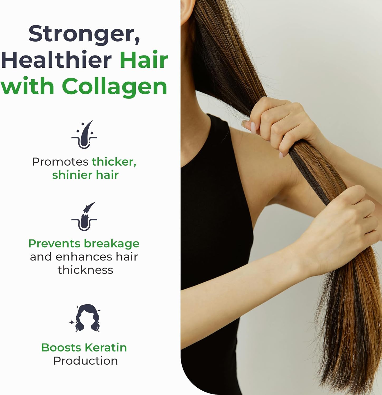 Collagen Peptides Powder – Hydrolyzed Bovine Collagen with Vitamin C, Hyaluronic Acid, Zinc & B3 – Type 1 & 3 Unflavored Protein Powder for Women & Men Hair, Skin, Nails, Joints 45 Servings - Image 5