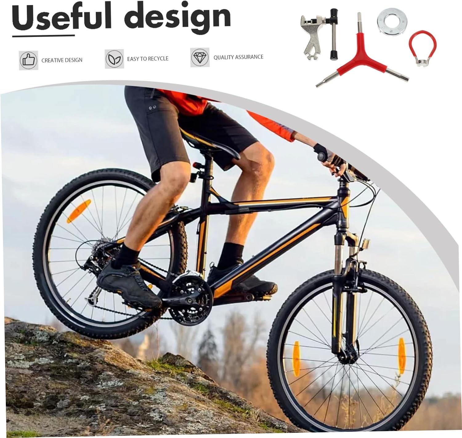 LIOOBO Mountain Bike Spoke Wrench Set Easy Bike Repair Tool Kit for Bicycle Maintenance
