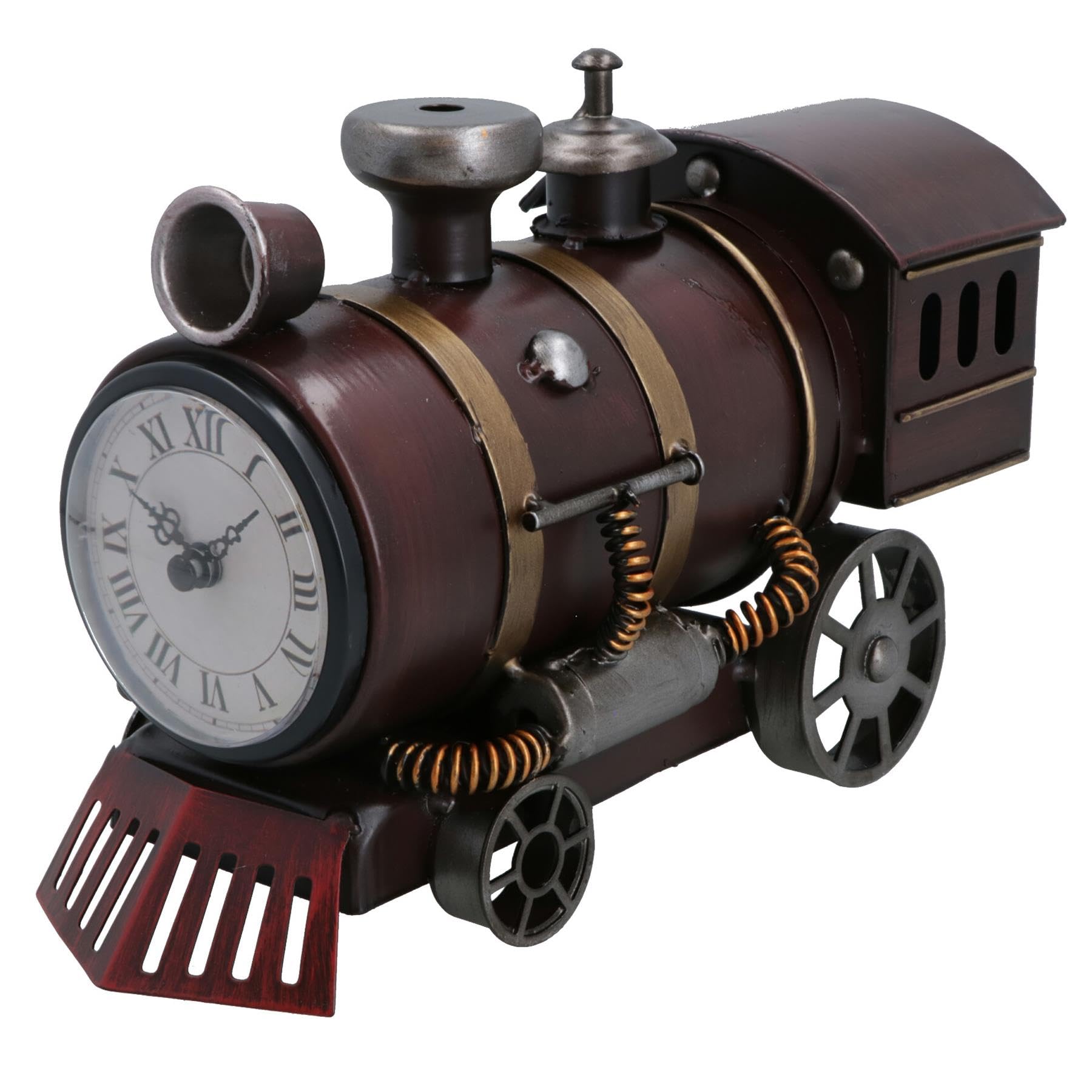 AB Tools Railway Train Clock Industrial Style Mantel Engine Retro Home Decor Gift Metal