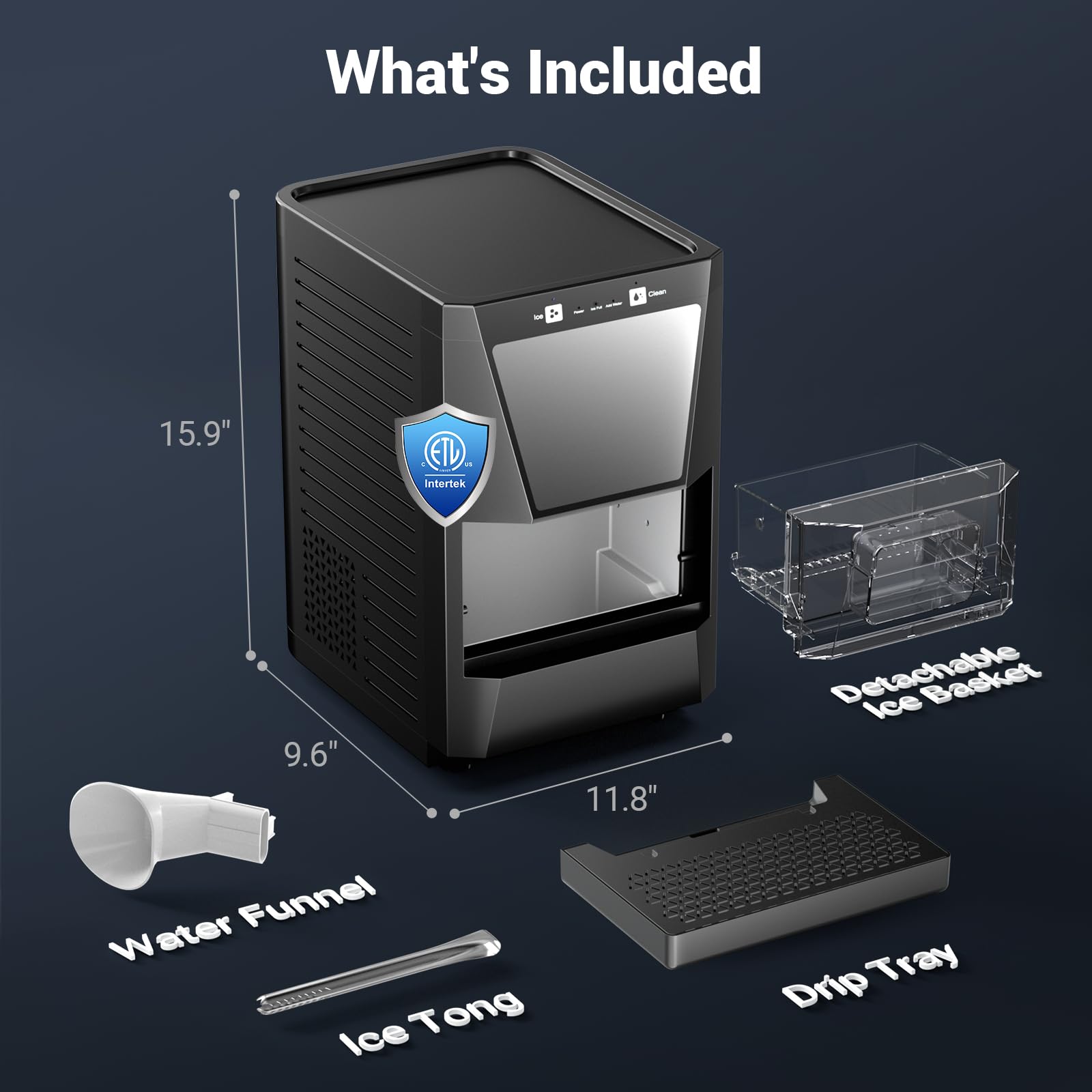 Nugget Ice Maker 43lbs/24h With 0.8 Gallon Tank,Self-Cleaning Portable Countertop Ice Maker,Soft Chewable Pellet Ice Ready In 5-10min,Stainless Steels Nugget Ice Machine For Kitchens/Home/Office/Bar on Fridge.com - View 5