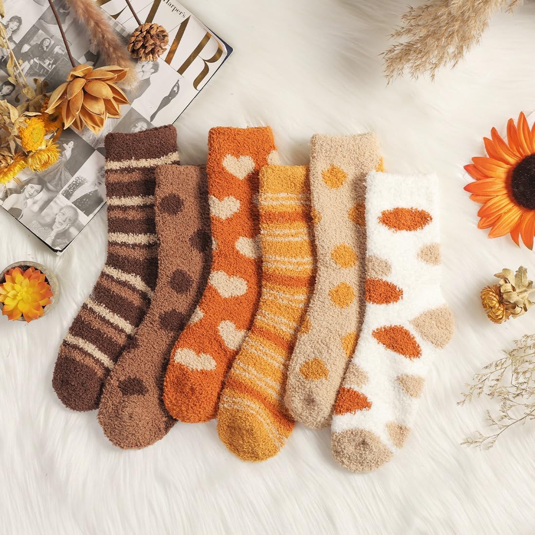 Cozy Colorful Crew Socks for Warm Winter Comfort