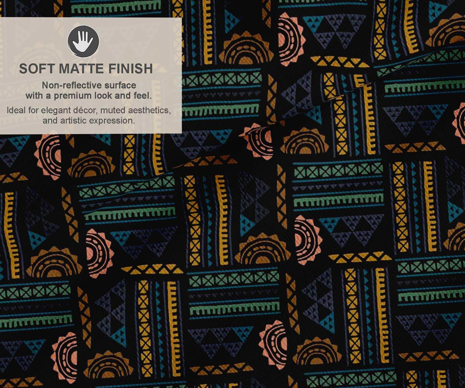 Soimoi Toile de coton au mètre | Imprimé patchwork noir | 142 cm de large | Matériau résistant et de poids moyen pour l'ameublement, les sacs, les rideaux et les loisirs créatifs