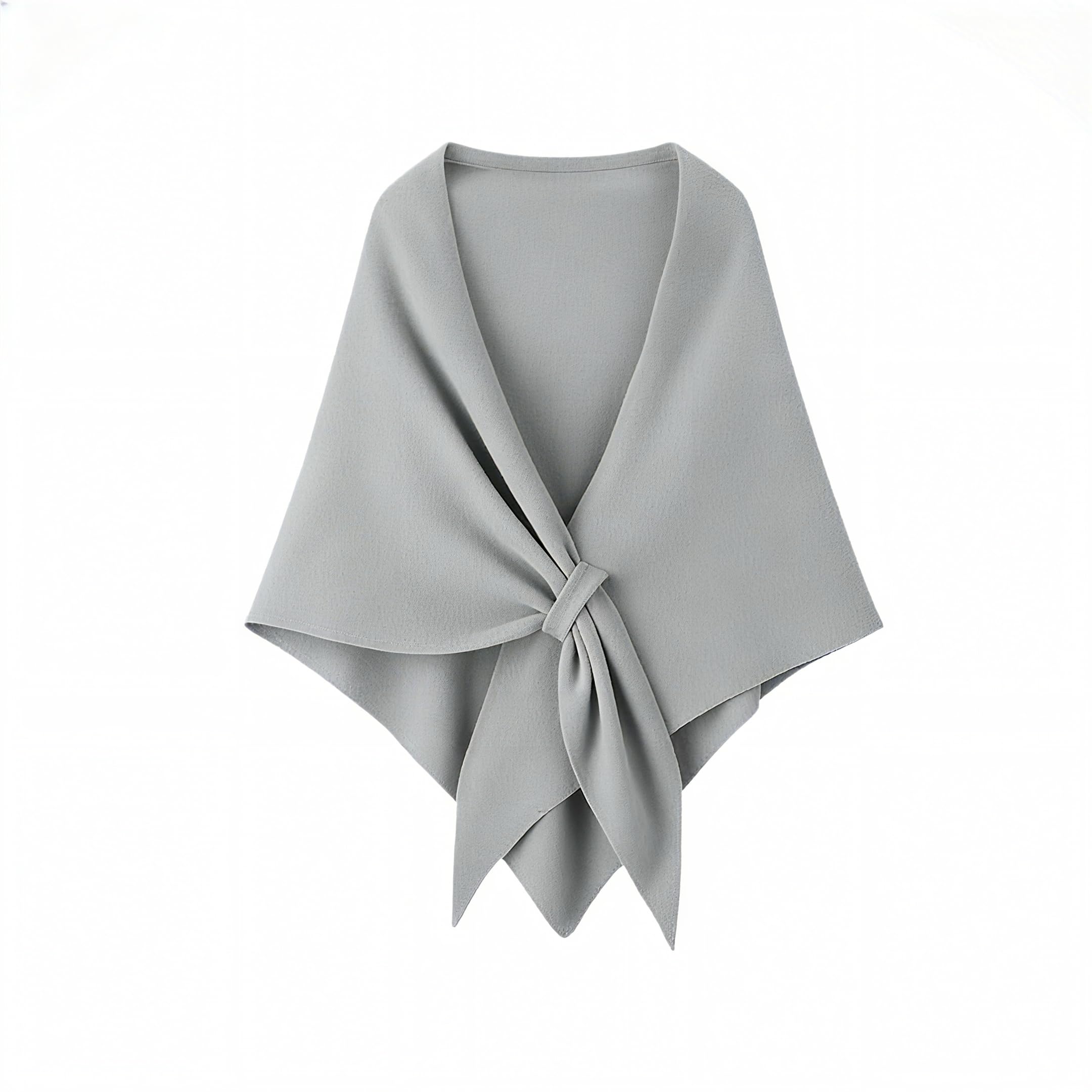 BAISEBAOFU Pashmina Shawls and Wraps for Women Knitted Ponchos and Capes Warm Winter Cardigan Shawl for Wedding Evening Daily Wear Office Party Formal Events (Grey)