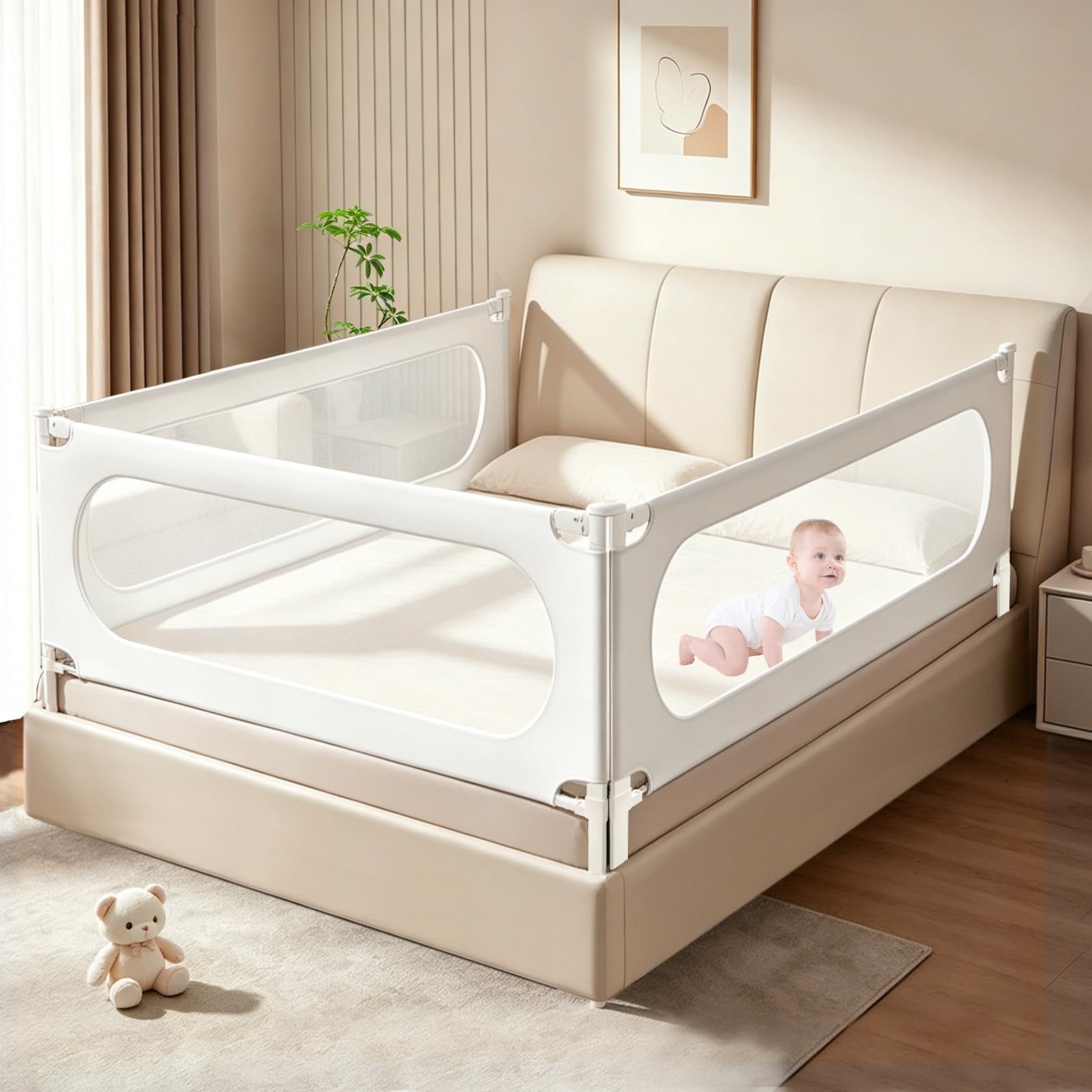 Photo 1 of G TALECO GEAR Bed Rail for Toddlers, King Size, White