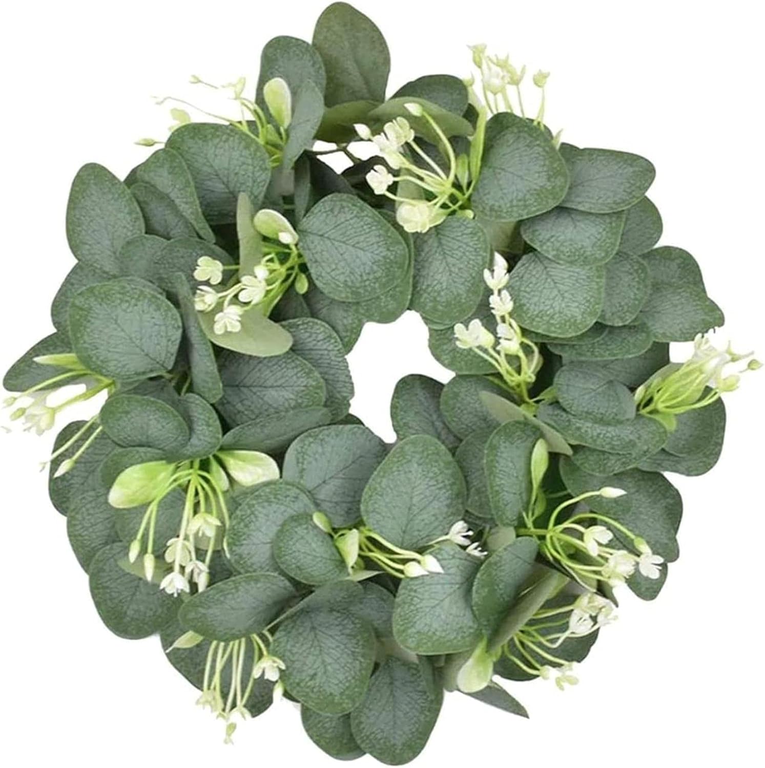 クリスマスリース 人工リース 装飾リース グリーンリーフリース 造花 フェスティバルお祝いリース 玄関ドア用 ホーム壁掛け装飾