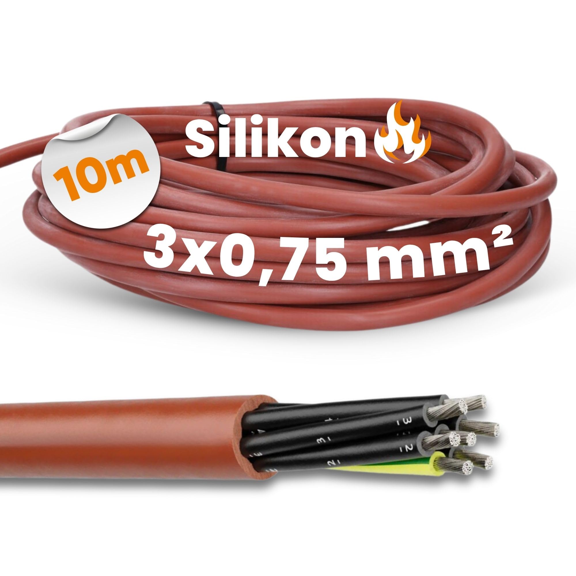 Lapp 0046002 Ölflex Heat 180 - Cable de Silicona 3x0,75 mm² de 10 m