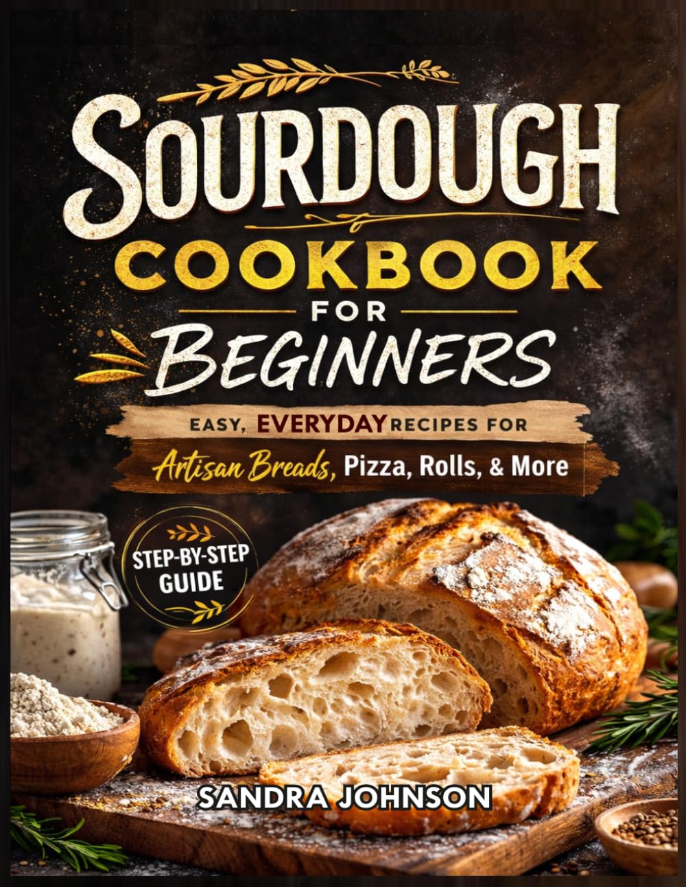 Sourdough Cookbook for Beginners: The Easy Step-by-Step Recipes for Artisan Breads, Starter & Discard Baking, Whole-Grain, Delicious Loaves, Rolls and Pizza Using Simple All-Natural Ingredient