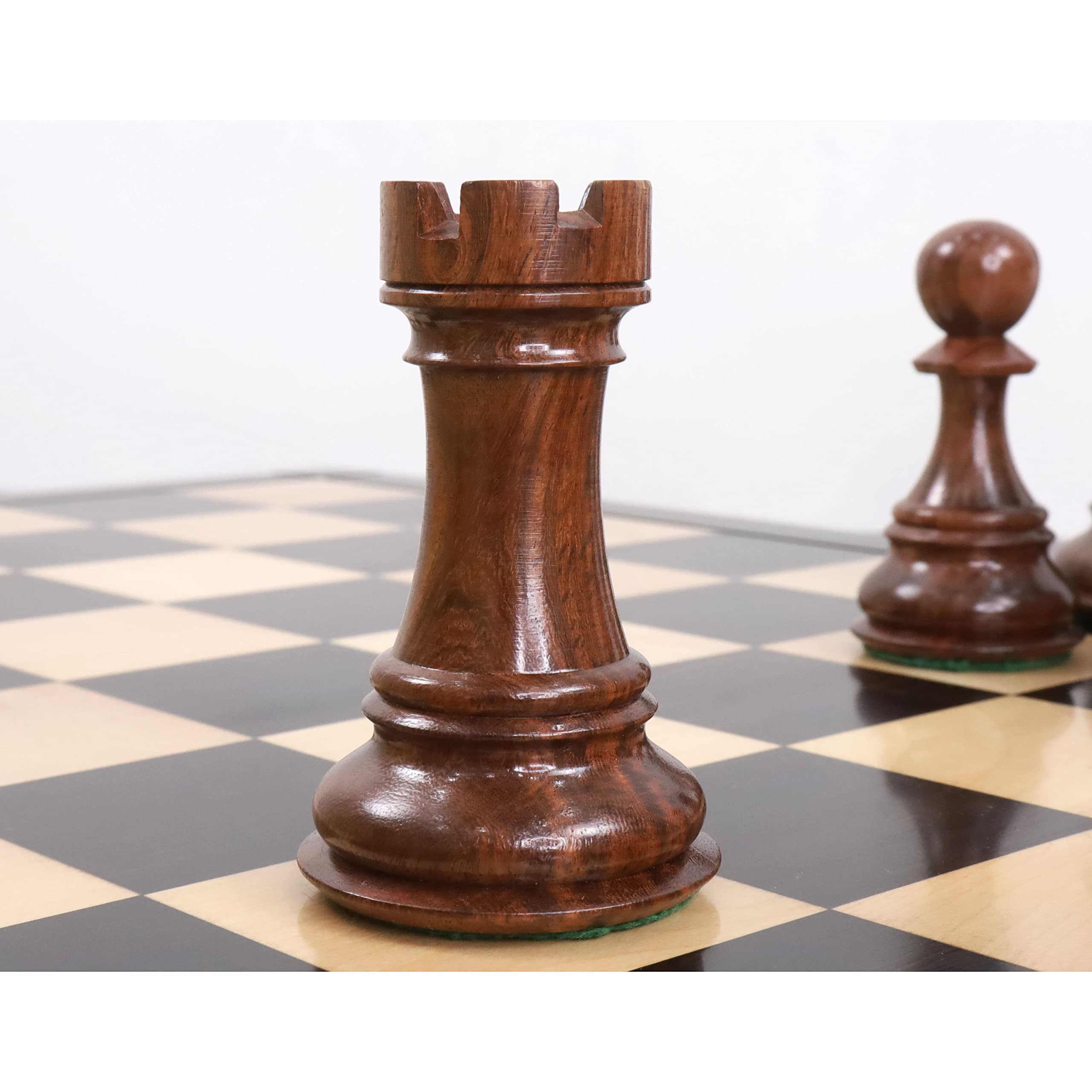 StonKraft Scacchi In Legno Stile Staunton – Re 10cm, Pezzi Intagliati A Mano