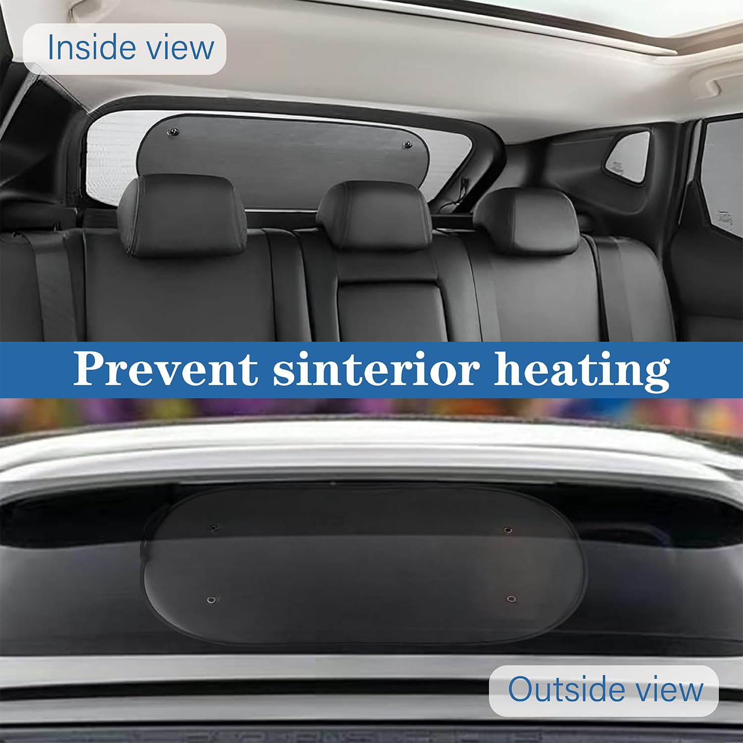 Kit de Parasol para la Ventana Trasera,Parasol de Coche Seguro para Perros y Niños,Ventilado y Transpirable con Protección UV(100 * 50 Negro)