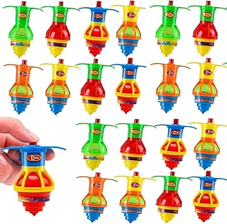20 Pack LED Light up Flashing UFO Spinning Tops for Kids, Gyroscope Novelty Bulk Toys Goodie Boys and Girls Best Party Favors