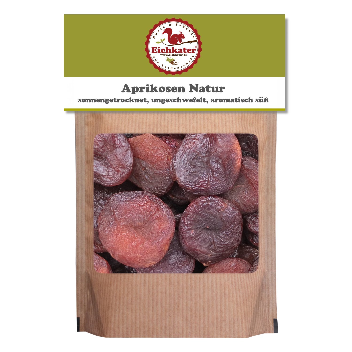 Eichkater sonnengetrocknete Aprikosen Natur, ungeschwefelt 4er-Pack (4x1000 g)