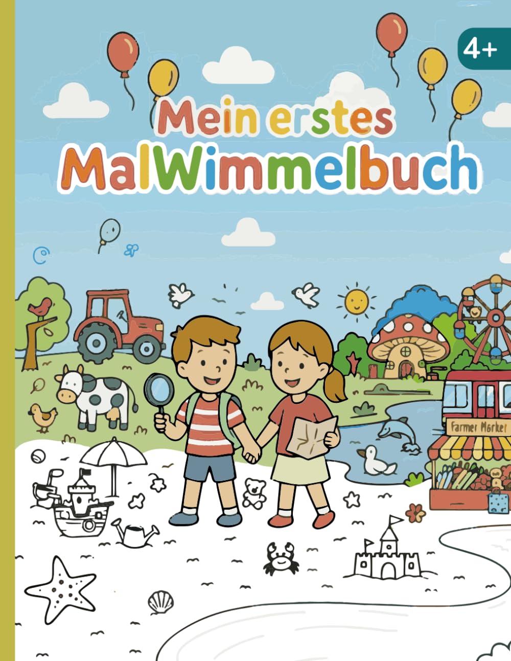 Mein erstes MalWimmelbuch: Große Ausmalabenteuer in 22 detailreichen Wimmelbildern – Spielerisch malen, entdecken und lernen ab 4 Jahren