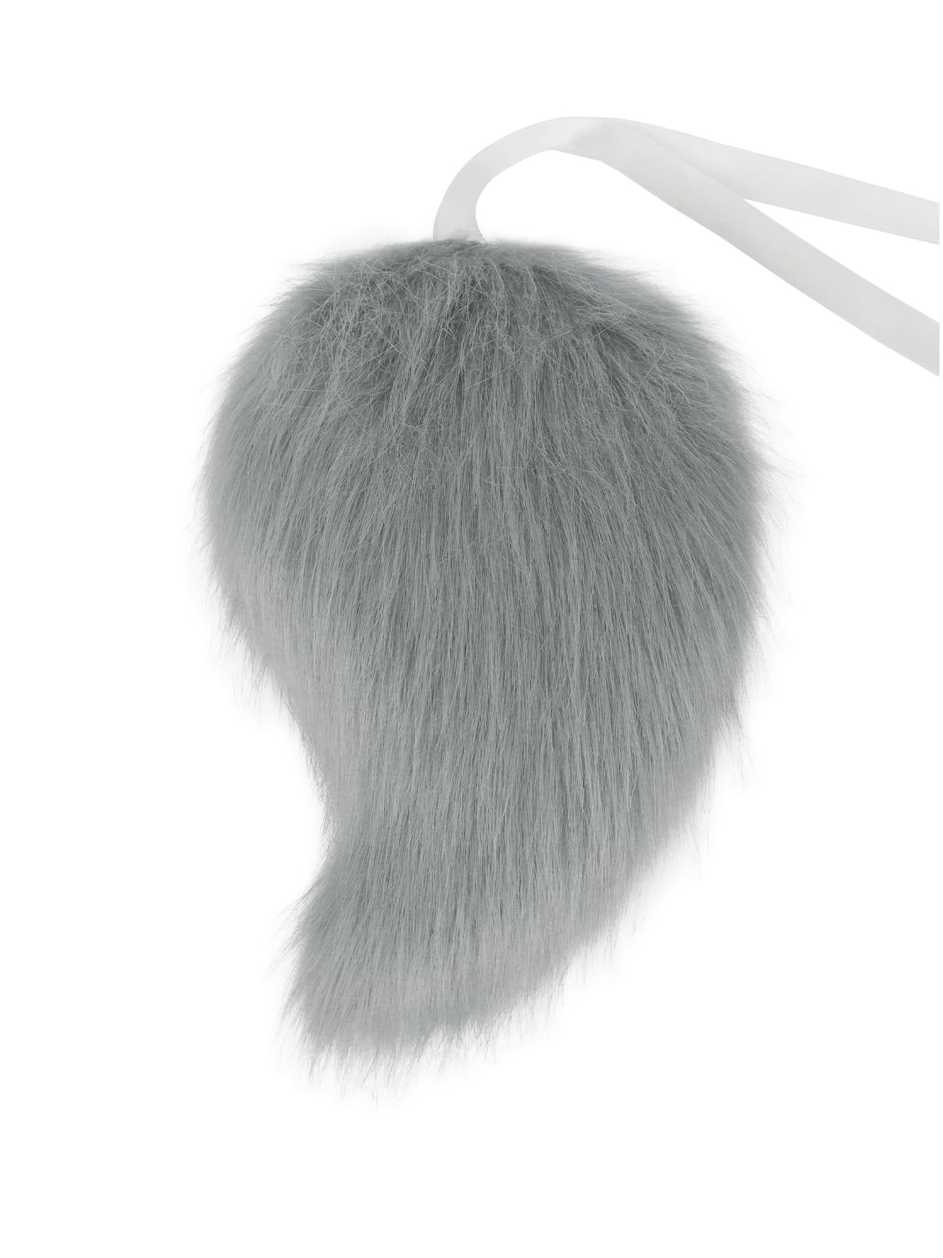 QinRuan Women's Bunny Ears Headwear Faux Fur Rabbit Ears Headbands and Tail Cosplay Party Coustume Set: Gray