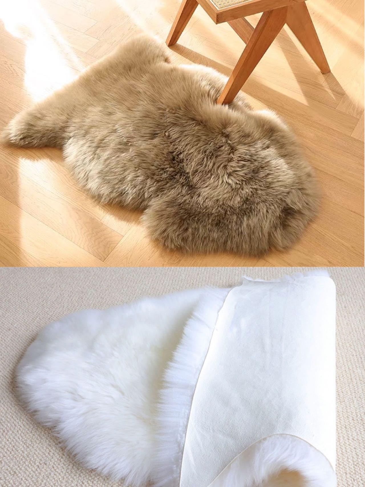 Amazon | ムートンラグ 60 145 長毛 ムートン 1.5匹 原皮 ロング  