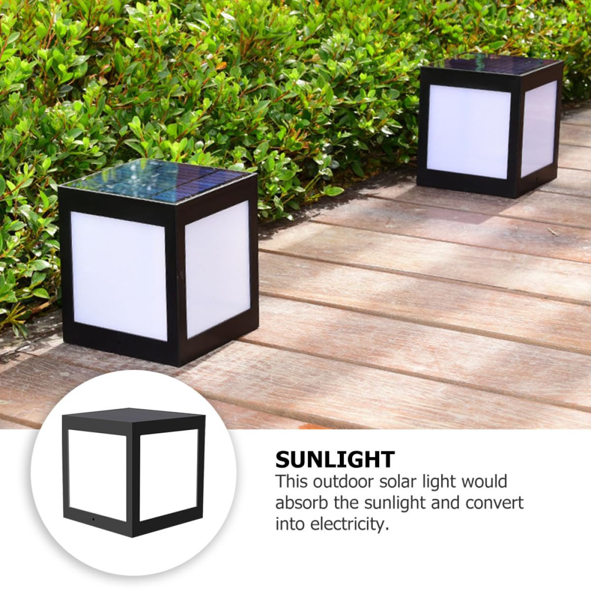 VALICLUD Solar Wandleuchte Außen 5 W 2, 4 V Schwarz Kunststoff | Garten und Hof, LED Außenleuchte mit Solarbetrieb, 1 Stück, Zaun und Weglicht