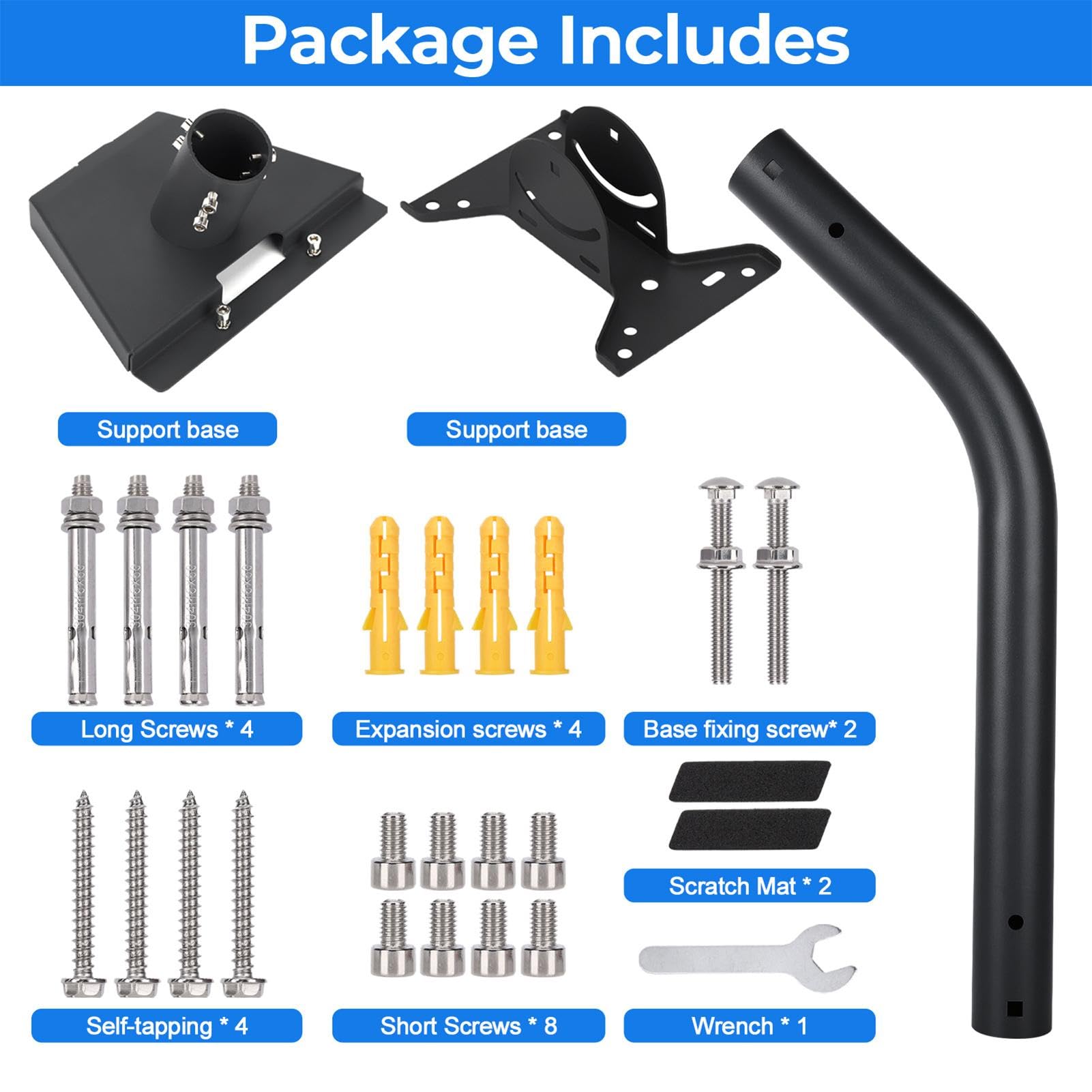 Soporte Montaje Antena Pared Ajuste de ángulo Flexible y Montaje Vertical | Antena Giratorio Para Exterior Hogar Tejado Pared Alero Resistente Universal Ajustable Soporte Antióxido Fiabl