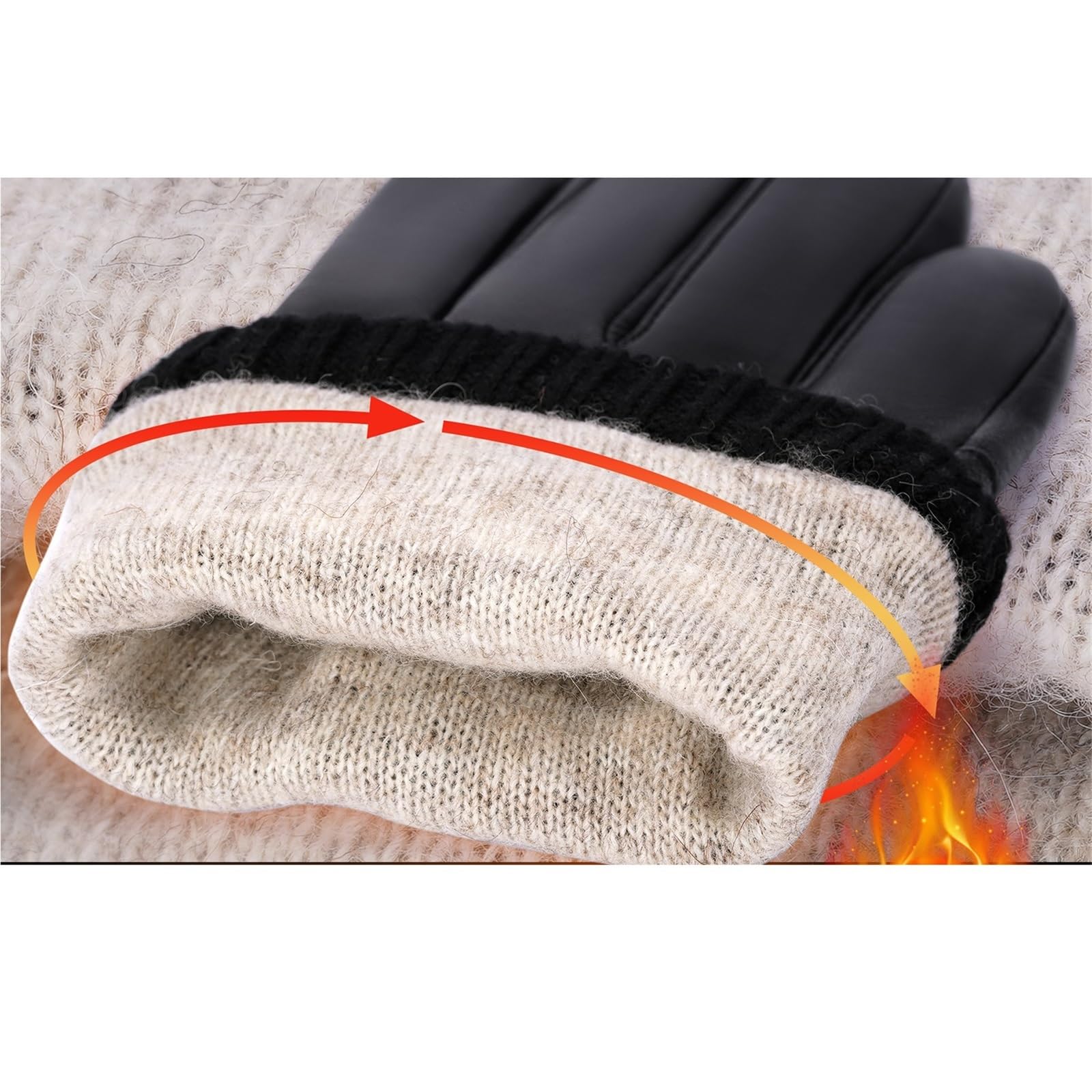 Guanti di Guida in Pelle Guanti in pelle da uomo e donna, caldi, invernali, foderati in cashmere, con touchscreen, for corsa, ciclismo, sci, guida
