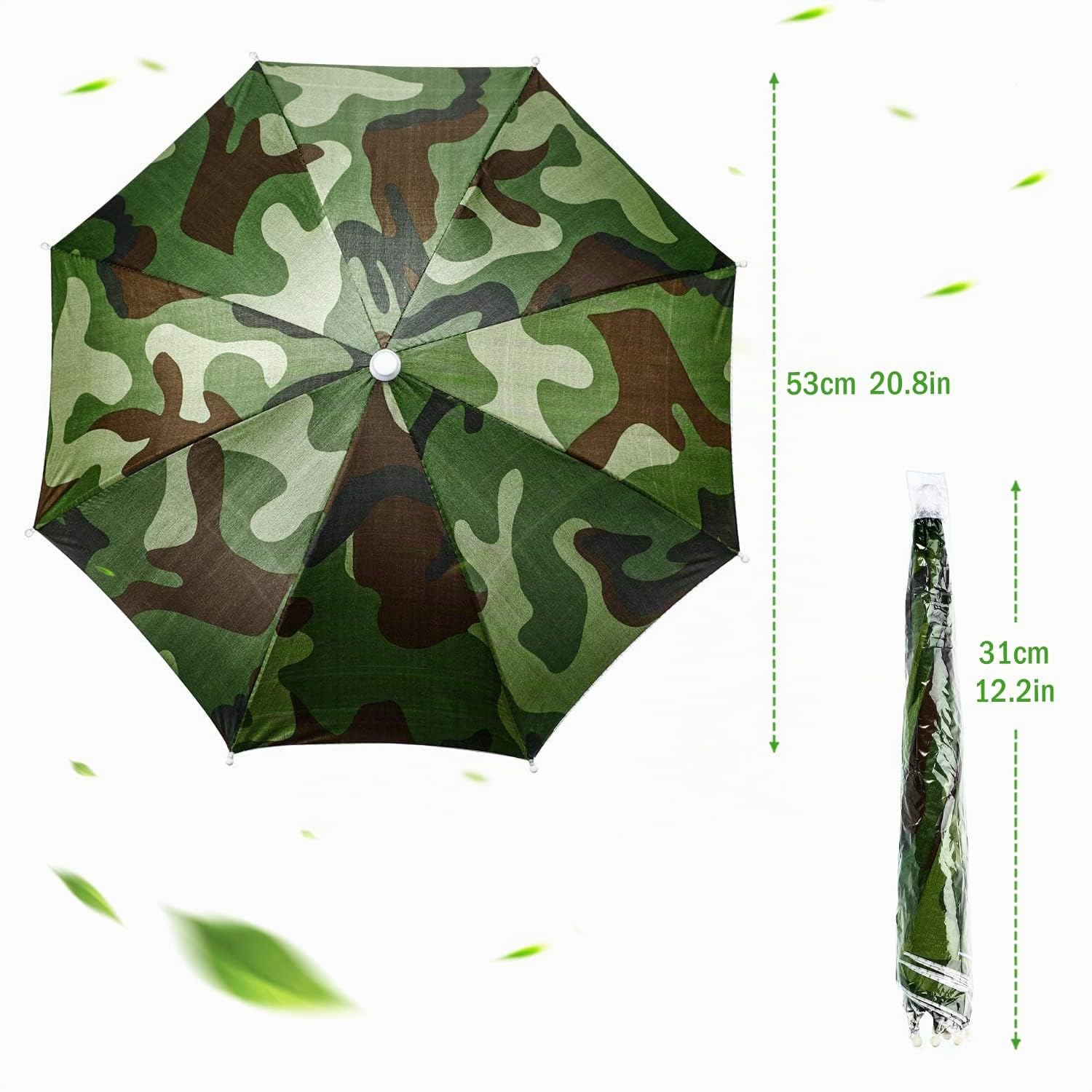 2 Pièces Chapeau Parapluie Parasol Chapeau Couvre-chef Parapluie avec Bande Élastique Chapeau de Plage Parasol Chapeau Jardinage Parapluies Chapeau Parapluie Diamètre Pêche Parapluie