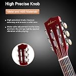 ADM Guitare classique acoustique débutante 30 Inch Nylon Strings Ensemble de guitare en bois pour les jeunes filles garçons Guitarra leçons en ligne avec Gig Bag, Strap, Tuner, Extra String, Pick, Natural