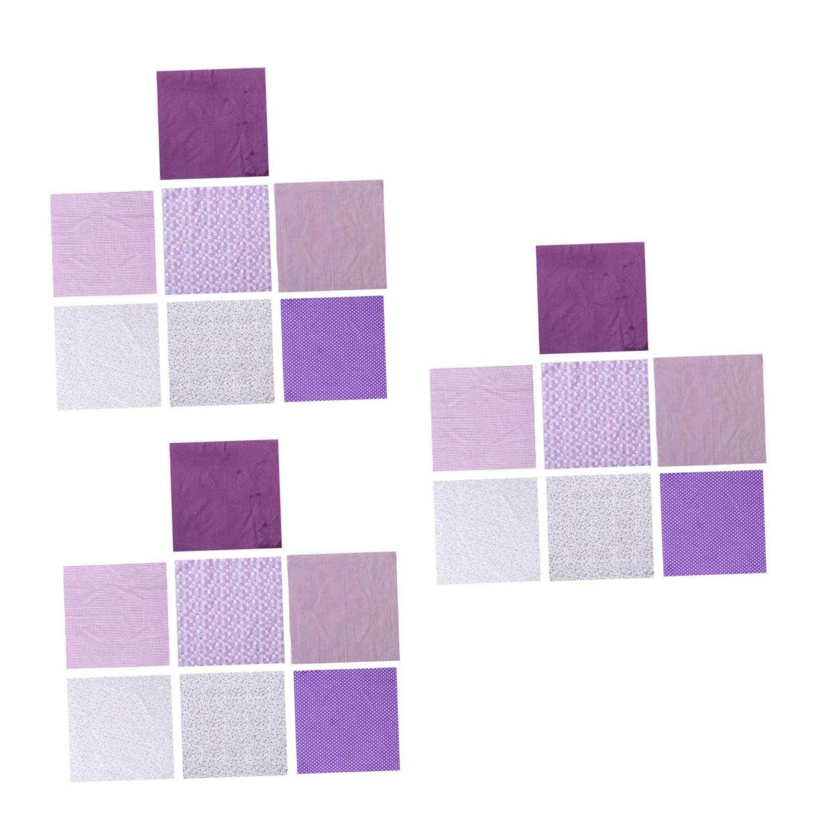 SHINEOFI 21 Piezas De Pequeños Paquetes De Tela De Patchwork Con Diseño Floral Tela De Algodón Para Tapicería Telas Moradas Para Coser Telas Para Patchwork Telas Para
