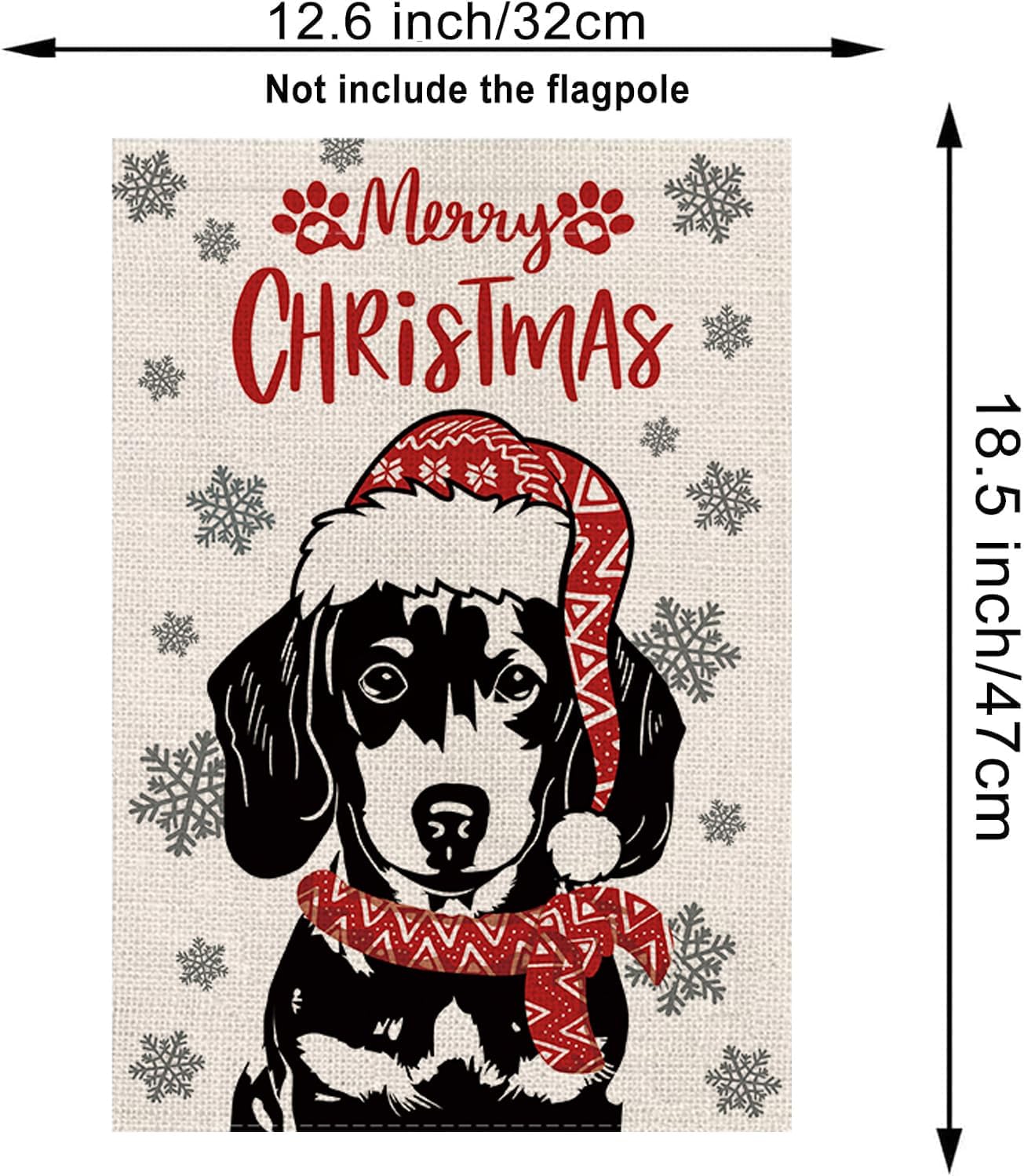 Seasonal Garden Flags Dachshund Double Sided Flags Set of 11 Holiday Farmhouse Indoor Outdoor Yard Lawn Christmas Gifts Decorations 12.5x18 Inch - Image 2