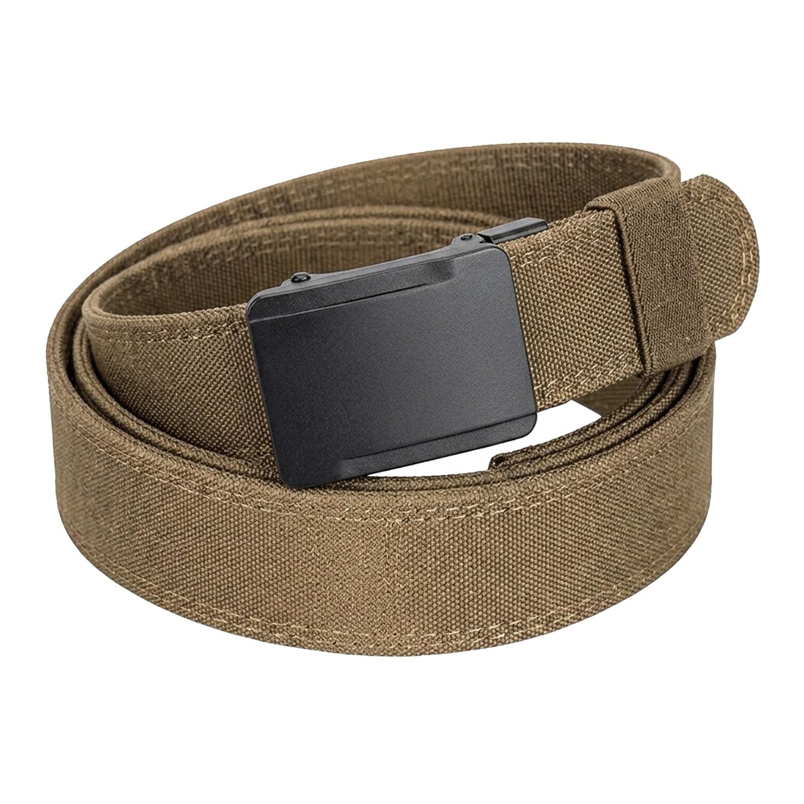 Ceinture Homme 3.8cm en Nylon Double Couche, Boucle Micro-Réglable, Sangle Rigide pour Travail et Sport