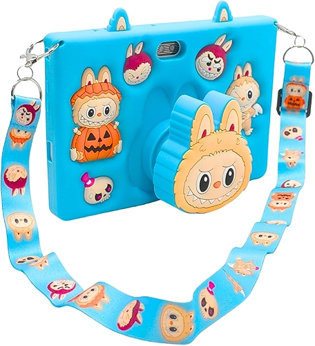 Tablet Infantil E15 Tela 7" IPS 128GB / 8GB RAM Bateria 4000 mAh, Câmera 8MP com Capa Silicone e Alça para Jogos, Entretenimento (Azul)