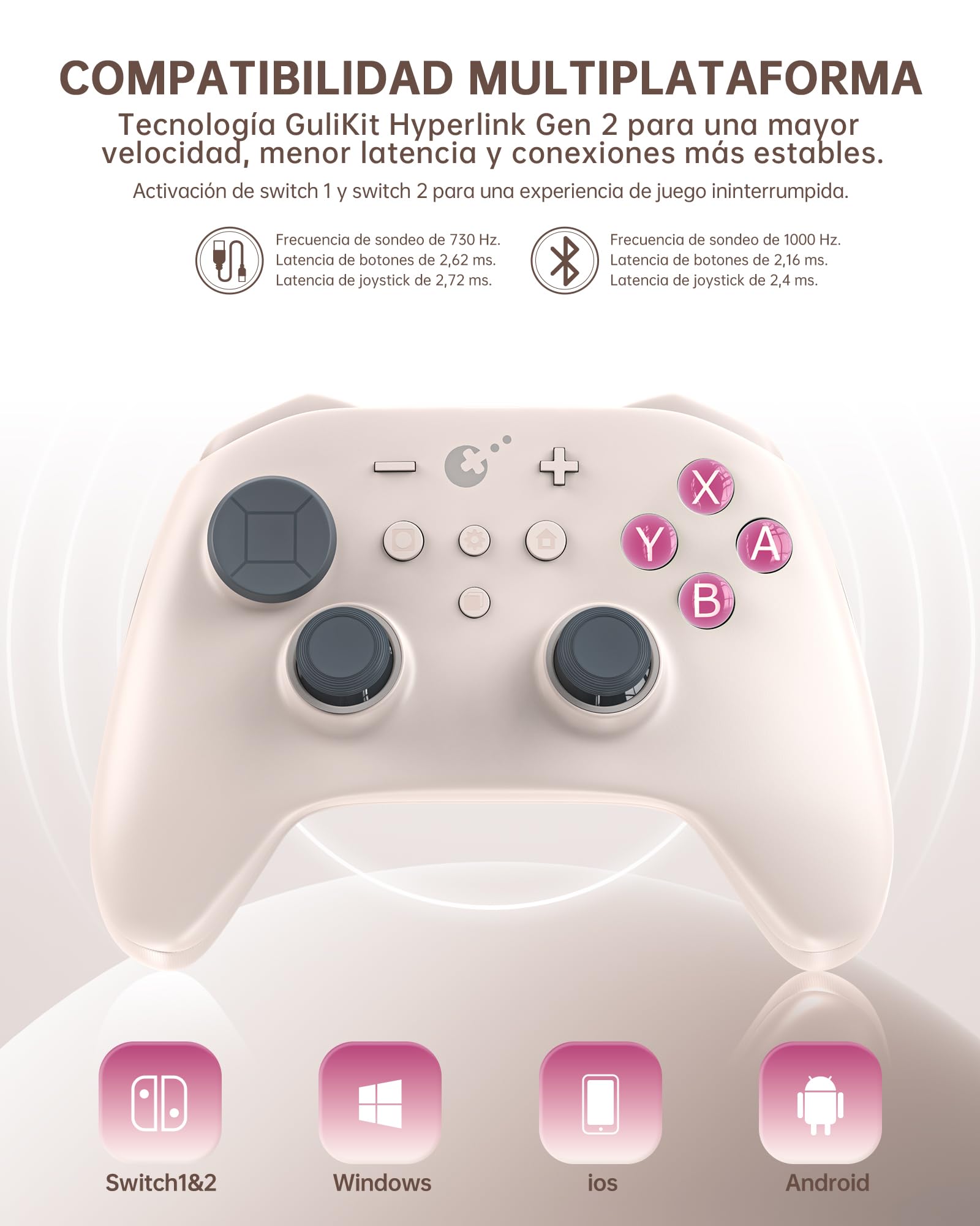 GuliKit TT Pro Wireless Controller for PC, Android, iOS, Switch 1/2, 720ยฐ Adjustable TMR Joystick, with 950mAh Long-Lasting Battery, Switch Wake-Up Function and 4 Detachable Metal Back Buttons-GB - 2