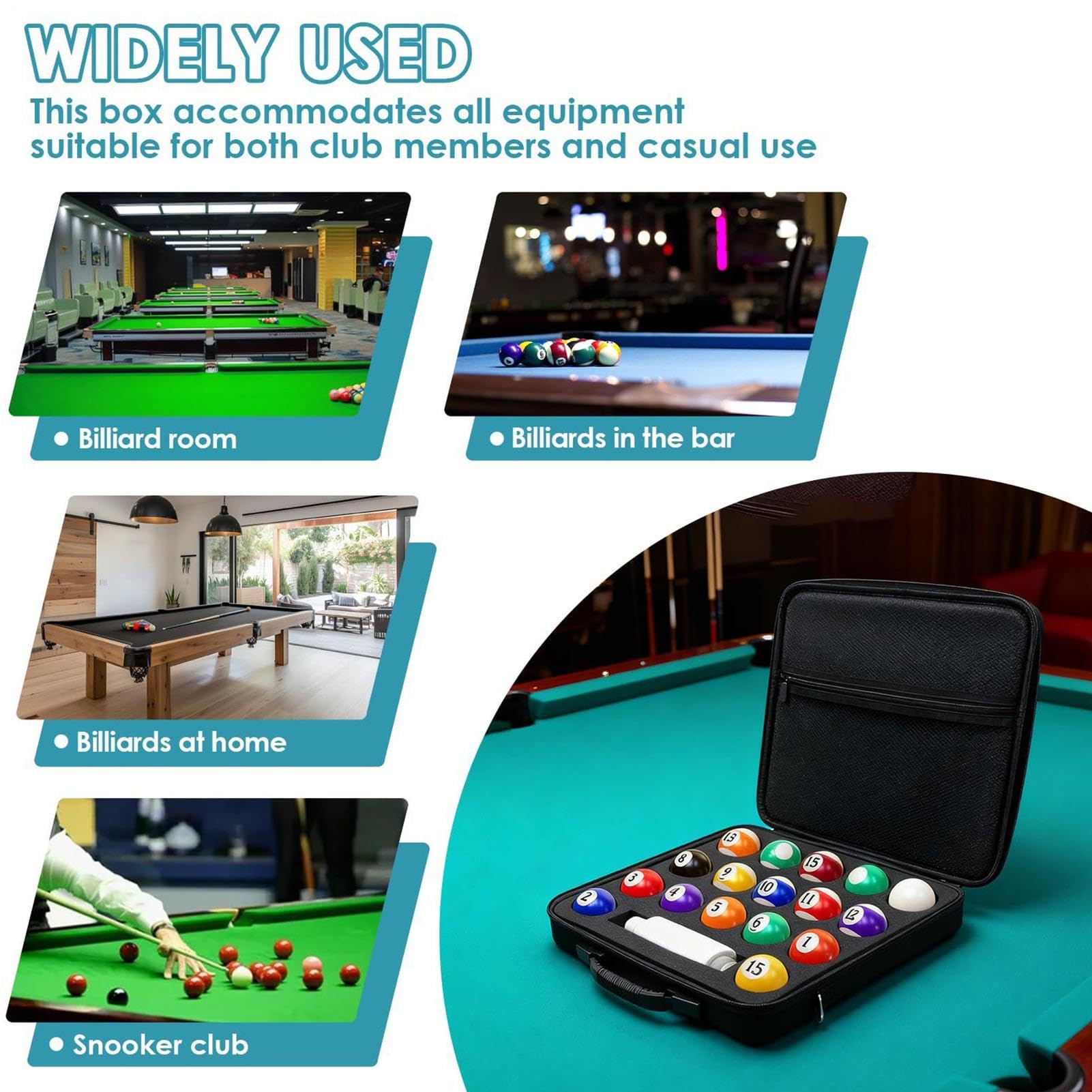 Billiardball-Aufbewahrungstasche – Billard Organizer mit Schultergurt, tragbarer Ständer für zu Hause und Turniere | Langlebige Reisetasche für Männer und Frauen, Freizeiträume