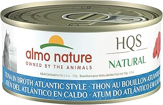 almo nature HQS Natural Tuna in Broth Atlantic Style, Grain Free, Additive Free, Adult Cat Canned Wet Food, Shredded, 24 x 150g/5,29 oz