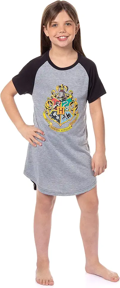 Camisa de dormir com o brasão de Hogwarts do Mundo Mágico para meninas Harry Potter