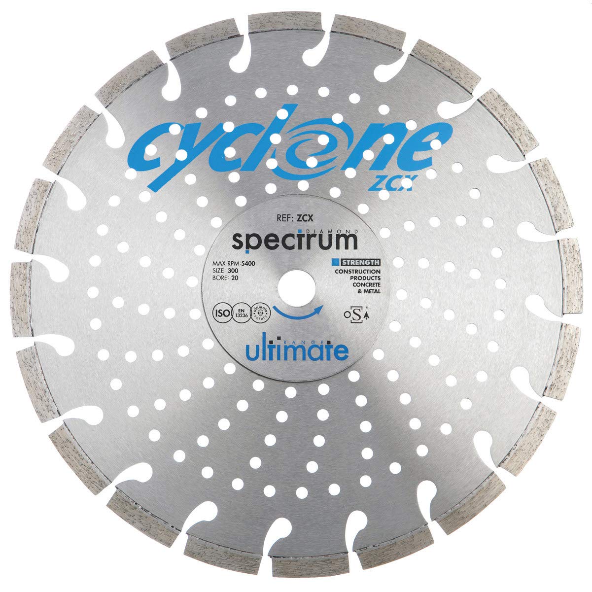 Ultimate Cyclone Diamond Blade - Concrete - 350/25.4/20mm, Multi-colour, 350/25.4/20 mm
